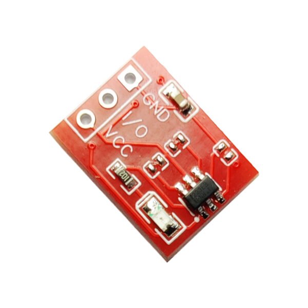<h3><strong>Specifications - TTP223 Touch Sensor - ADIY (Red PCB)</strong></h3> <ul> <li>Input Voltage: 2 Volt – 5.5 Volts DC.</li> <li>The response time max is ~ 60mS in fast mode, and ~220mS at low power mode @VDD=3V.</li> <li>Sensitivity can adjust by the capacitance(0~50pF).</li> <li>Stable touching detection of the human body for replacing the traditional direct switch key.</li> <li>Provides direct mode toggle mode by pad option(TOG pin).</li> <li>After power-on have about 0.5sec stable time, during the time do not touch the keypad, and the function is disabled.</li> <li>Auto calibration and Re-calibration period is about 4.0 sec when the key has not to be touched.</li> </ul>