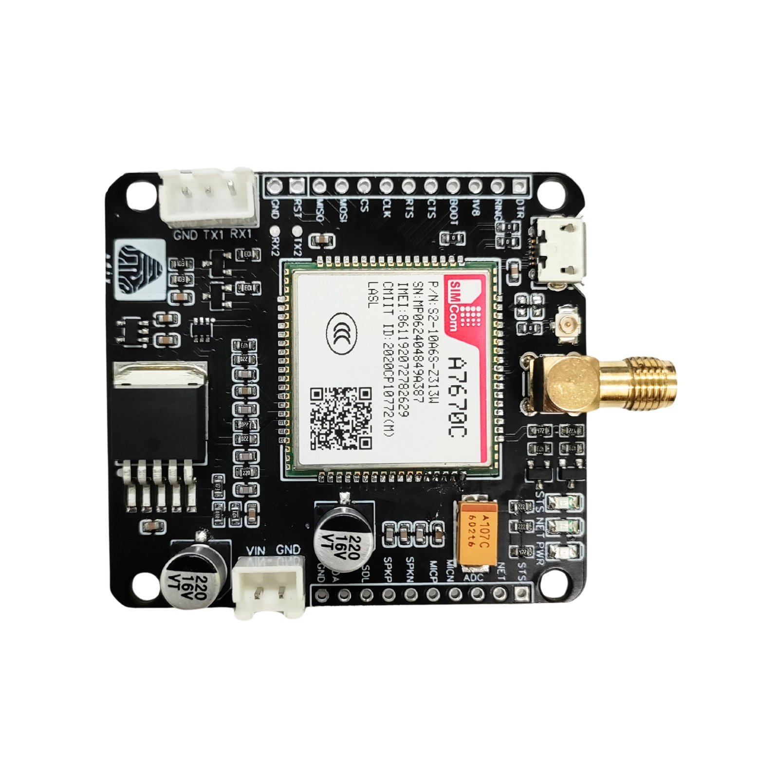 ADIY GSM A7670C 4G LTE LM39302 Dev Board V1.1 1 SIMA7670C 4G/LTE GSM Board (LM39302) V1.1 - Image 1