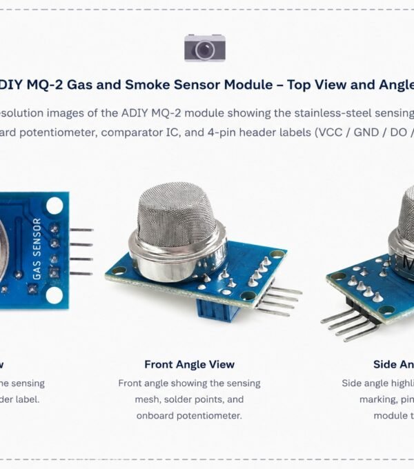 ADIY MQ-2 gas and smoke sensor module, top view.
